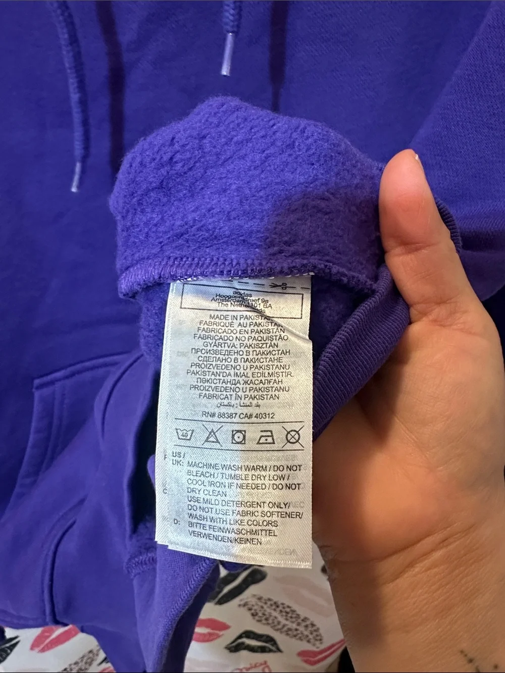 adidas Purple Trefoil Pullover Hoodie